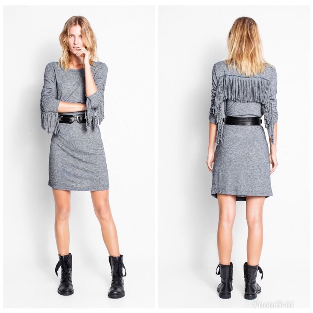 Zadig & Voltaire Winter Fringes Dress Size Small